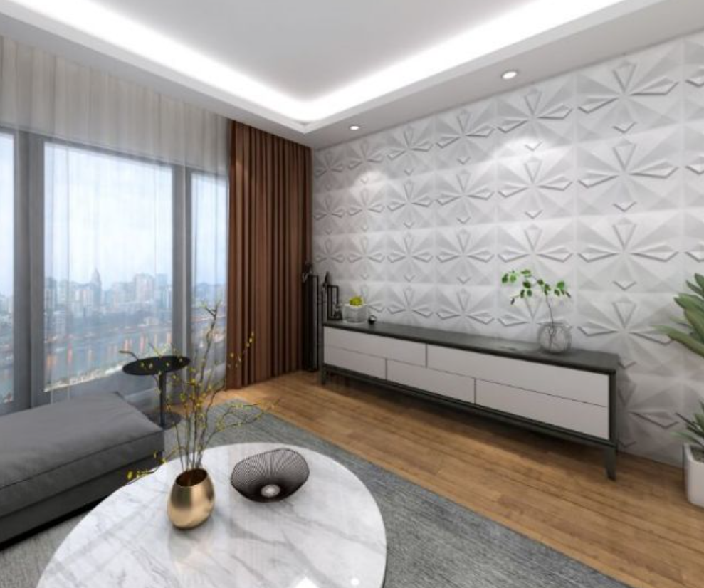 Fitur panel langit-langit 3D PVC Wall