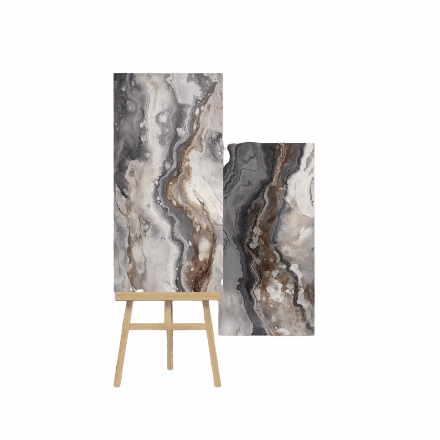 Dhuwur Glossy Coating PVC Marble Panels